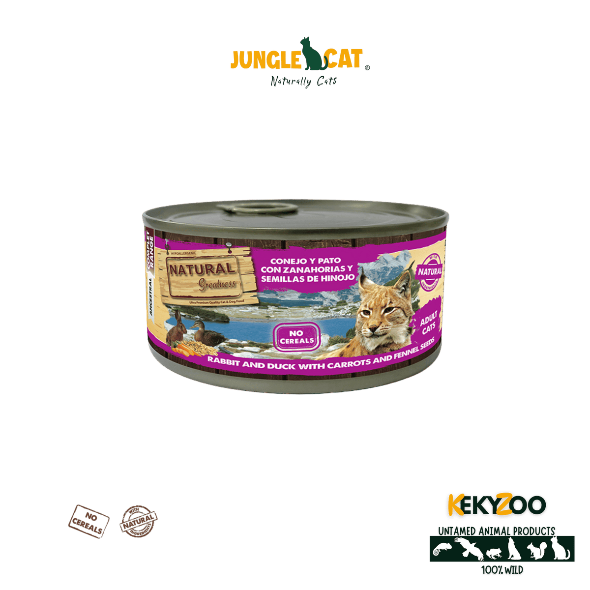 Natural Greatness Konijn | Eend met wortelen 185 Gr | KAT