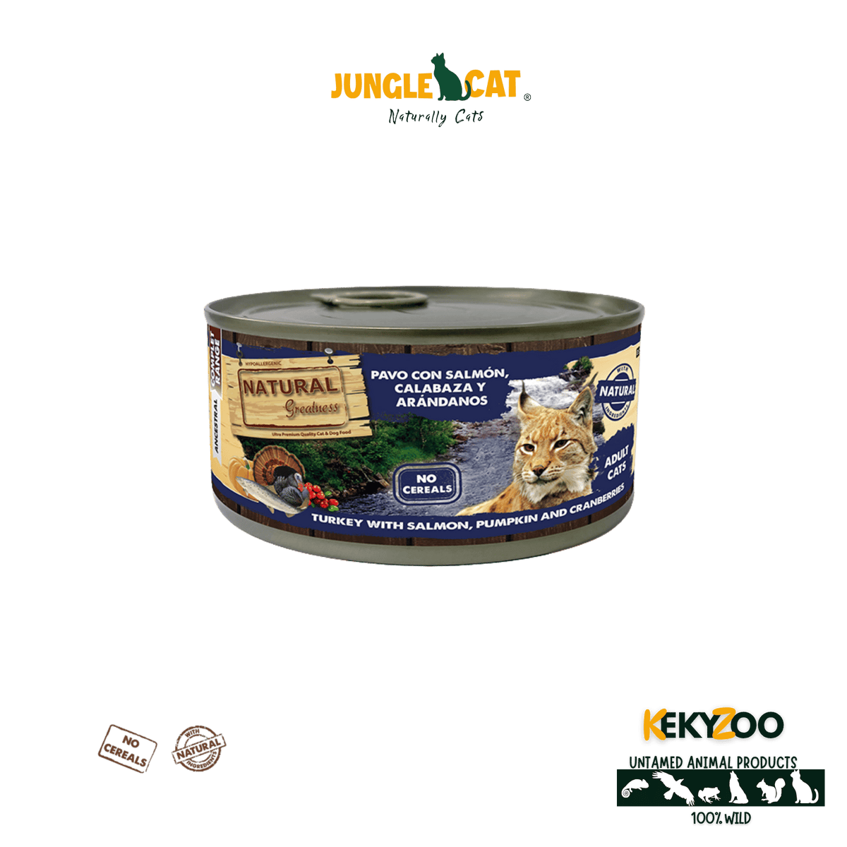 Natural Greatness Kalkoen | Zalm | Pompoen | Cranberries 185 Gr | KAT