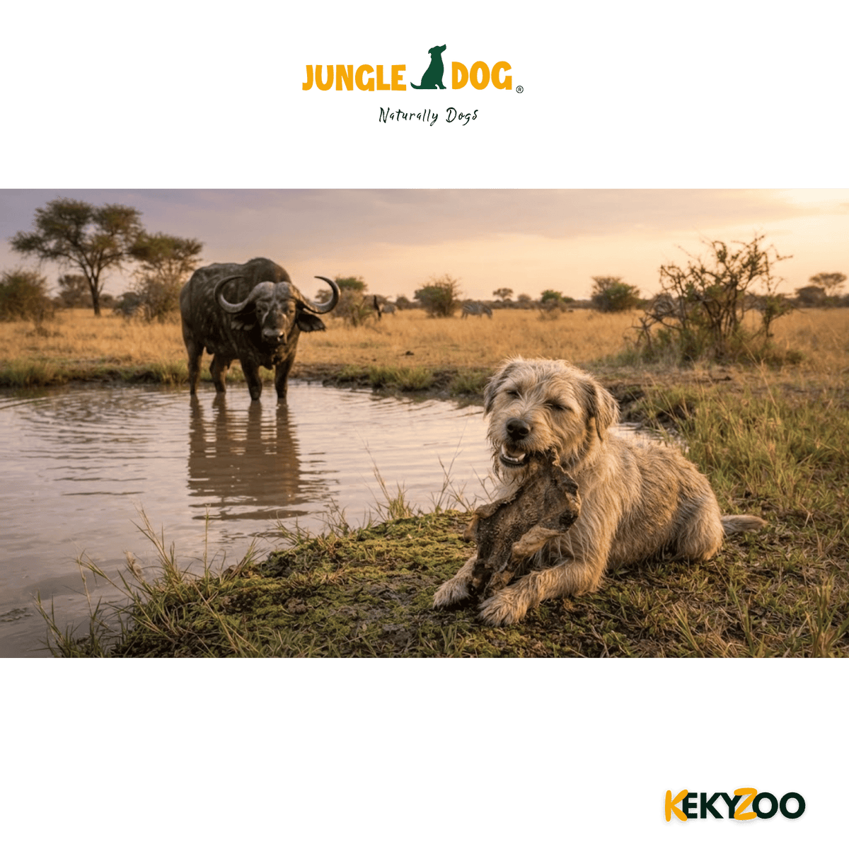 Buffelwang 2 St | 100% natuurlijk | Jungle Dogs