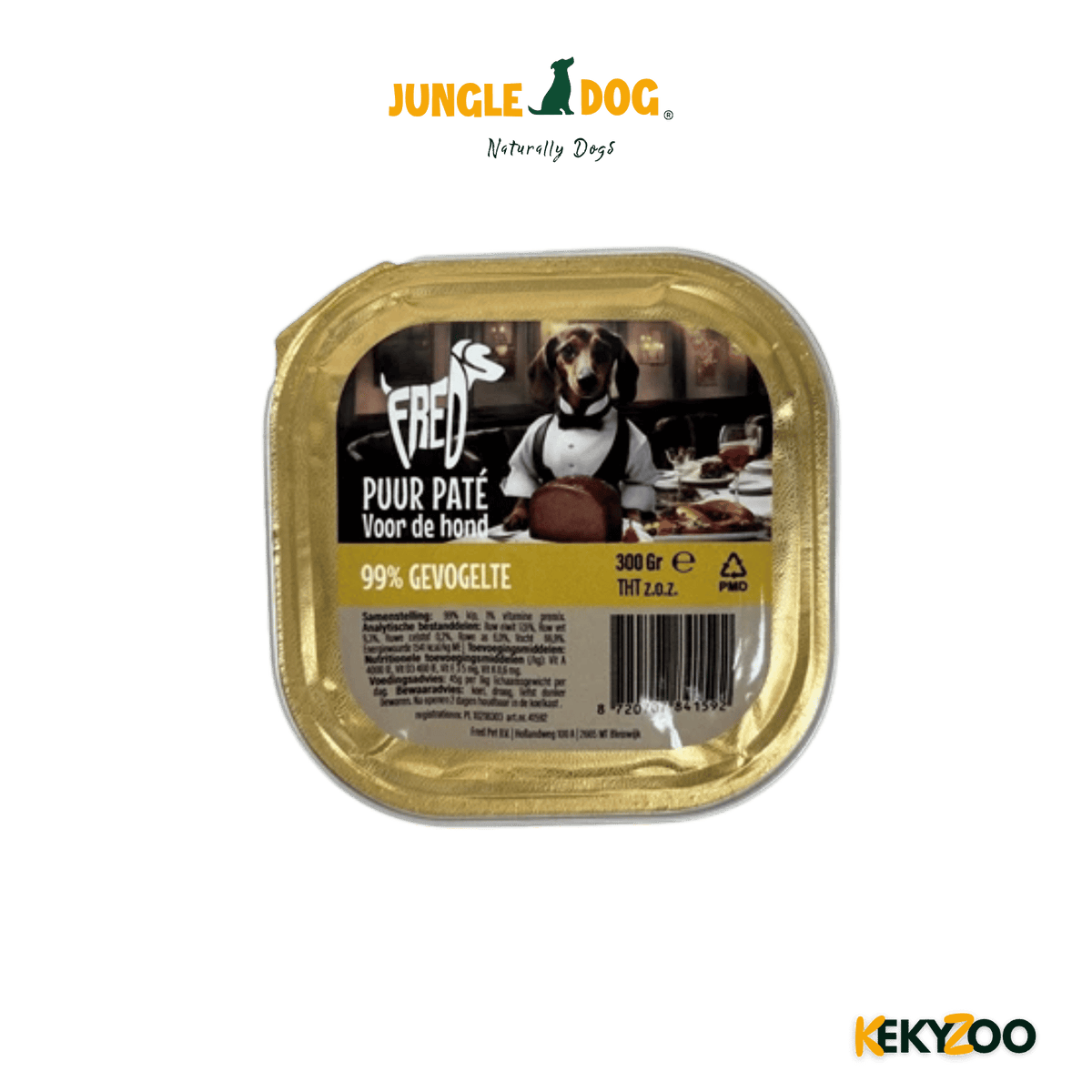 Freds Kuipje Hond Kennelpack Gevogelte 50X300 Gr | 99% gevogelte | Jungle Dogs