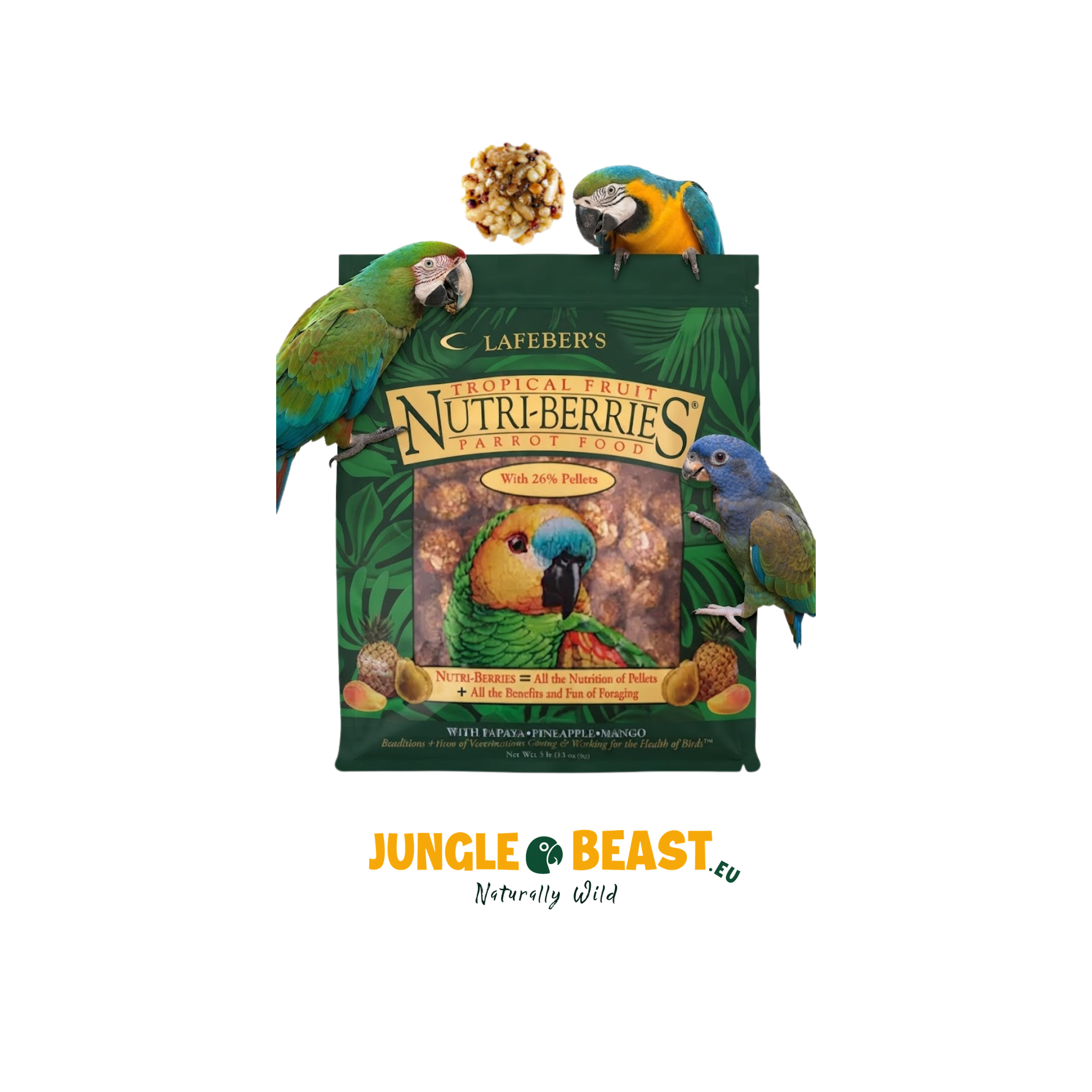 Lafeber’s | Papegaai | Tropical Fruit | Nutri-Berries | 1.36kg