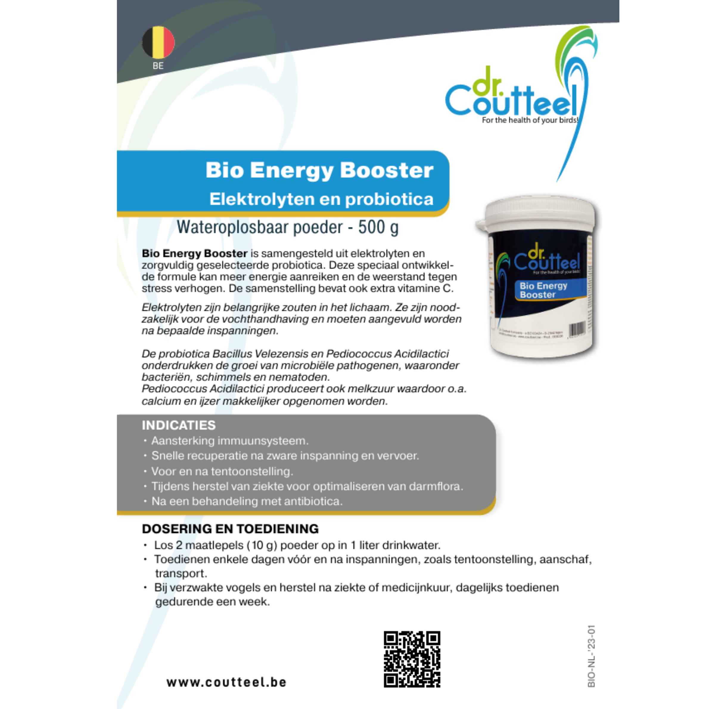 Bio Energy Booster | Elektrolyten en probiotica | Dr. Coutteel | 500g
