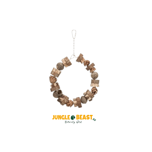 Trixie Houten Ringschommel met Dennenappels (18 cm) – Natuurlijke schommel voor parkieten