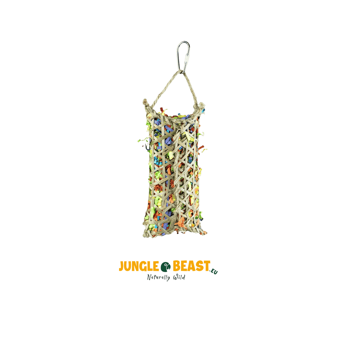 Back Zoo Nature Parakeet Woven Bamboo Pouch