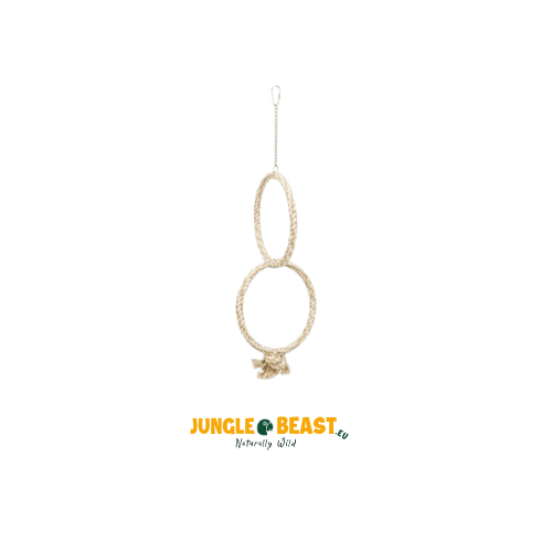 Trixie Dubbele Touwring Naturel (16 cm) – Comfortabele zit- en speelringen voor parkieten & papegaaien