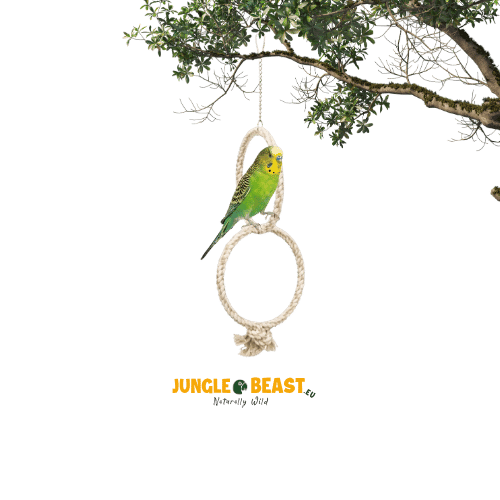 Trixie Dubbele Touwring Naturel (16 cm) – Comfortabele zit- en speelringen voor parkieten & papegaaien
